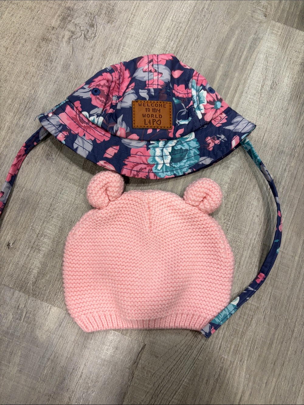 Welcome To My World Floral Navy Sun Hat - Kids Accessories -Free with purchase